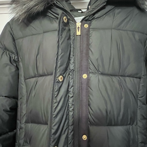 Via Spiga Grey Winter Coat with Faux Fur Trim Removable Hood | Size Medium - Picture 13 of 16